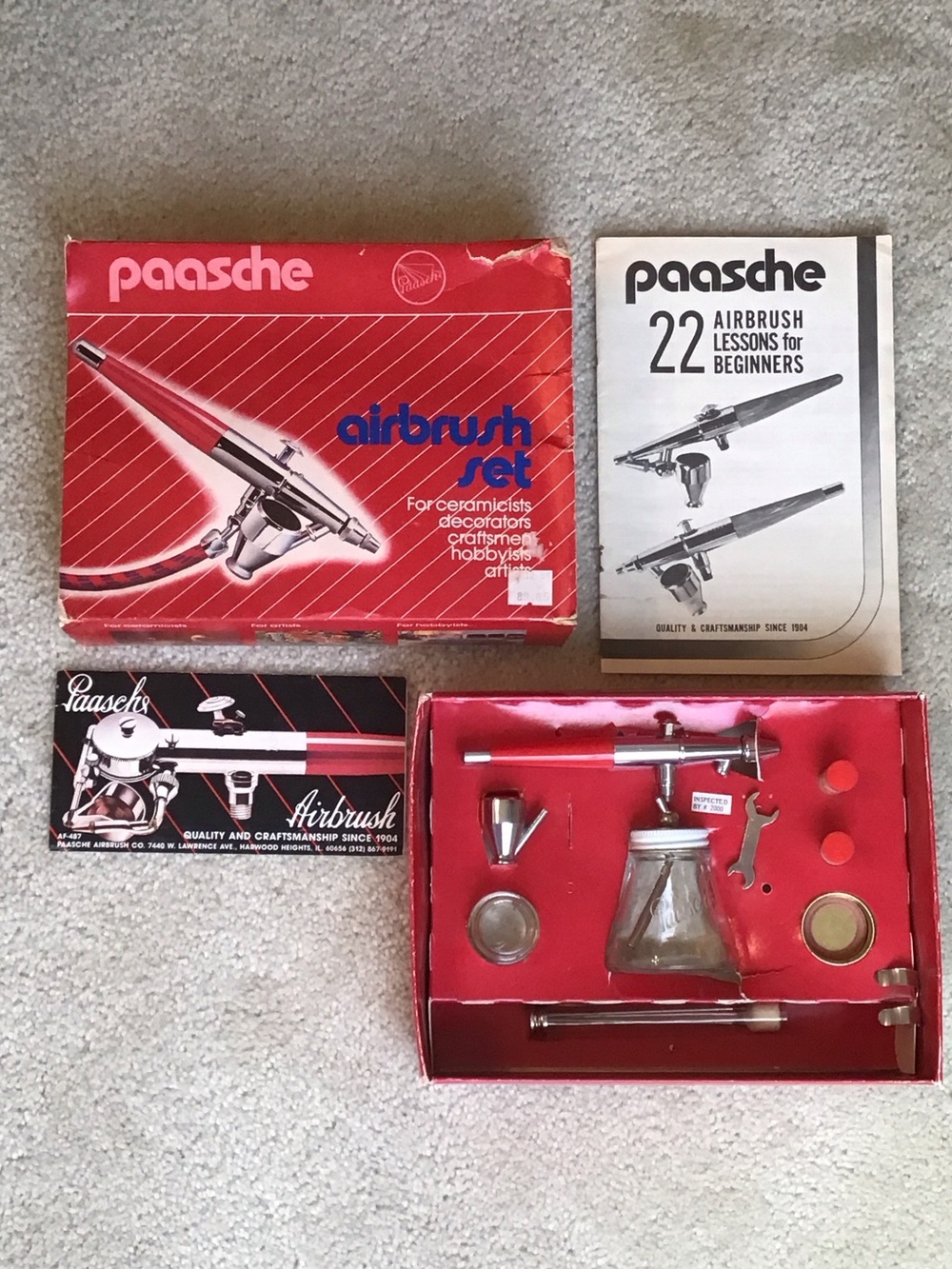 Vintage Paasche Airbrush Set, Type VL-Set No. 372460